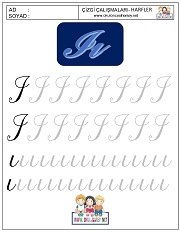 i harfi çizgi çalışması